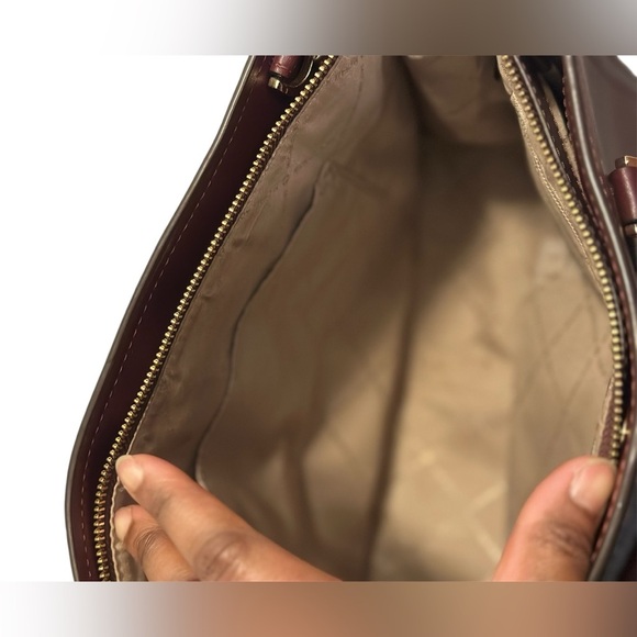 Michael Kors Burgundy Large Saffiano Leather Satchel - Picture 11 of 13